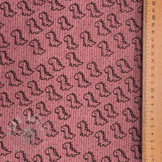 Rastezljivi baršun STRETCH Little dino old pink