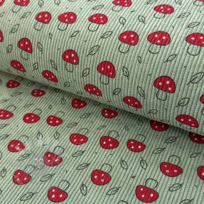 Rastezljivi baršun STRETCH Little mushrooms old green