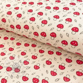 Rastezljivi baršun STRETCH Little mushrooms light sand