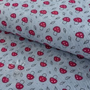 Rastezljivi baršun STRETCH Little mushrooms old blue