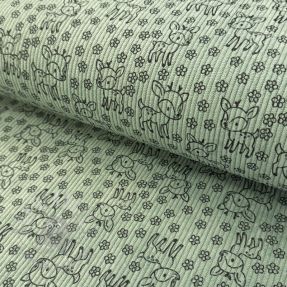 Rastezljivi baršun STRETCH Little deer old green