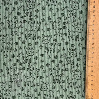 Rastezljivi baršun STRETCH Little deer old green