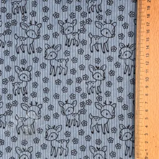 Rastezljivi baršun STRETCH Little deer old blue