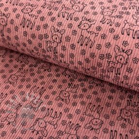 Rastezljivi baršun STRETCH Little deer old pink