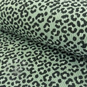 Rastezljivi baršun STRETCH Little Leopard old green