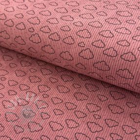 Rastezljivi baršun STRETCH Little clouds old pink