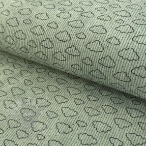 Rastezljivi baršun STRETCH Little clouds old green