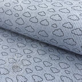 Rastezljivi baršun STRETCH Little clouds old blue