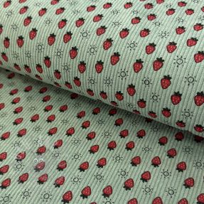 Rastezljivi baršun STRETCH Little strawberries old green