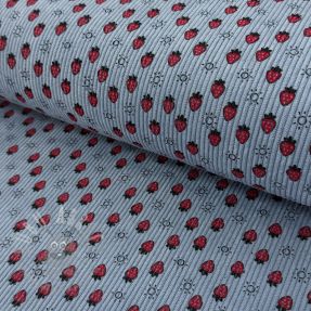 Rastezljivi baršun STRETCH Little strawberries old blue