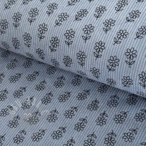 Rastezljivi baršun STRETCH Little flower old blue