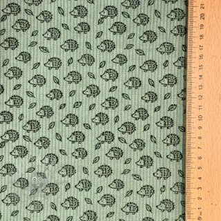 Rastezljivi baršun STRETCH Little hedgehog old green