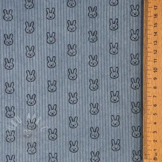 Rastezljivi baršun STRETCH Little bunny old blue