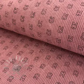Rastezljivi baršun STRETCH Little bunny old pink