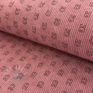 Rastezljivi baršun STRETCH Little bunny old pink