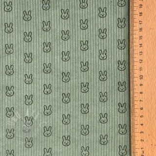Rastezljivi baršun STRETCH Little bunny old green