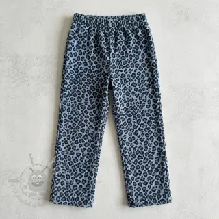 Rastezljivi baršun STRETCH Little Leopard old blue