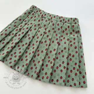 Rastezljivi baršun STRETCH Little strawberries old green