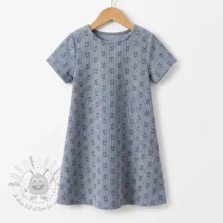 Rastezljivi baršun STRETCH Little bunny old blue