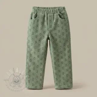 Rastezljivi baršun STRETCH Little bunny old green