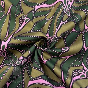 Pamuk SATIN Abstract dark green