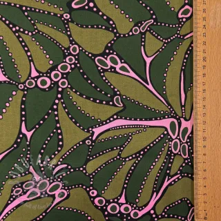 Pamuk SATIN Abstract dark green