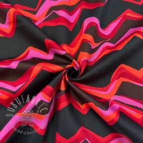 Pamuk SATIN Abstract waves dark red