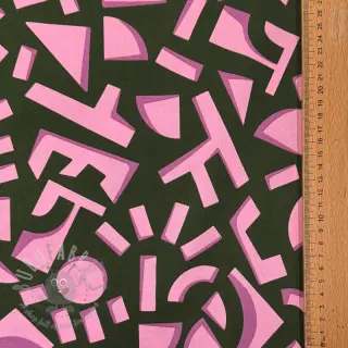 Pamuk SATIN Geometric dark green