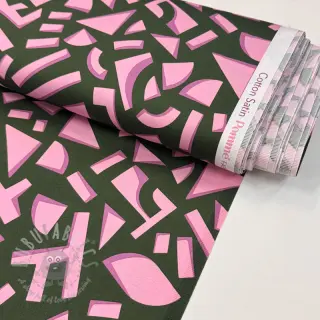 Pamuk SATIN Geometric dark green