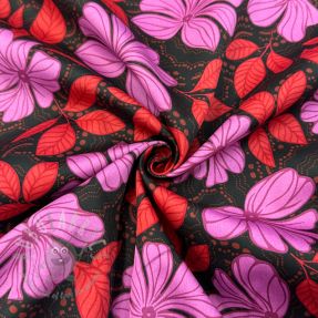 Pamuk SATIN Autumn flowers dark red