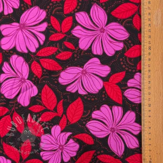 Pamuk SATIN Autumn flowers dark red