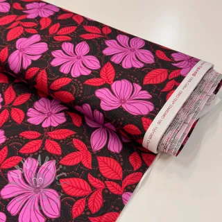 Pamuk SATIN Autumn flowers dark red