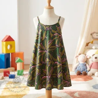 Pamuk SATIN Abstract dark green