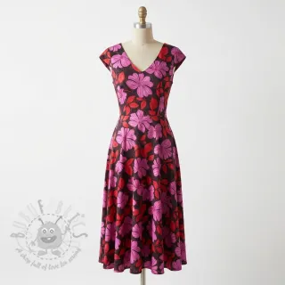 Pamuk SATIN Autumn flowers dark red
