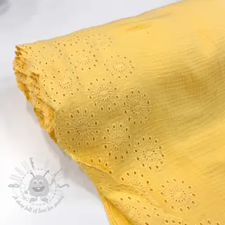 Tetra Tkanina/Muslin 1-side border soft yellow