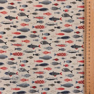 Dekorativna tkanina Linenlook Aquarium multico