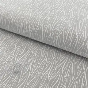 Tetra Tkanina/Muslin Leaves light grey