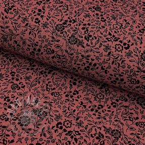 Tetra Tkanina/Muslin Paisley flowers bordeaux