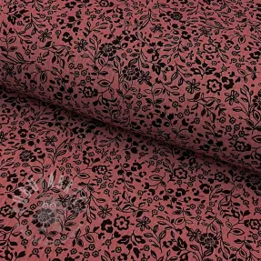 Tetra Tkanina/Muslin Paisley flowers bordeaux