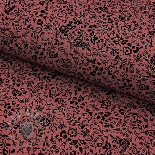 Tetra Tkanina/Muslin Paisley flowers bordeaux