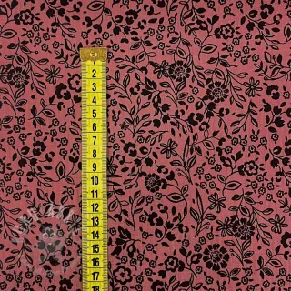 Tetra Tkanina/Muslin Paisley flowers bordeaux