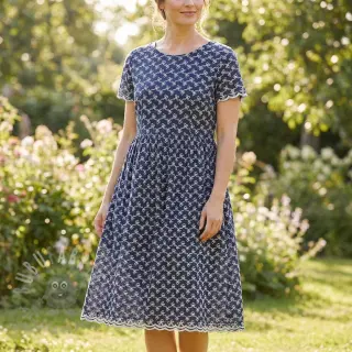 Pamuk EMBROIDERY Rosemary navy