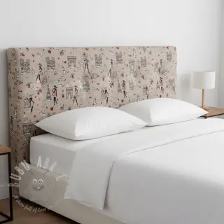 Dekorativna tkanina Linenlook Cute Paris multico