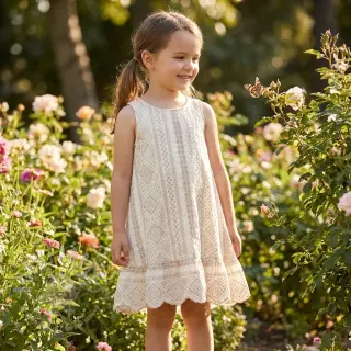 Pamučna tkanina EMBROIDERY Lilian beige