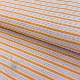 Jersey LUREX Stripes ochre silver