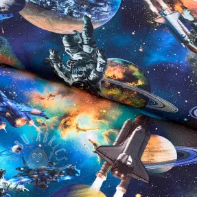 Pamuk Space navy digital print