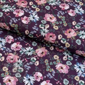 Pamuk Flowers Anabell dark purple digital print