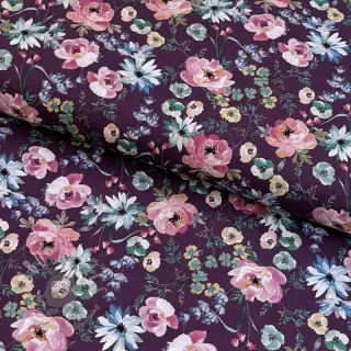 Pamuk Flowers Anabell dark purple digital print