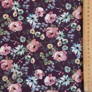 Pamuk Flowers Anabell dark purple digital print