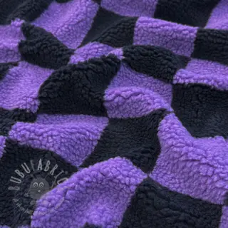 Tkanina za kapute TEDDY JACQUARD Checks purple